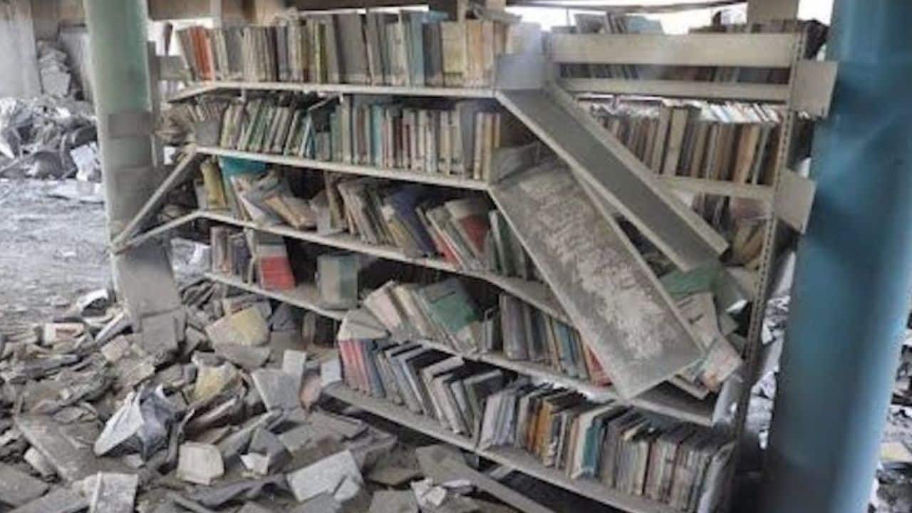 Gaza’s main public library destroyed by Israeli airstrikes