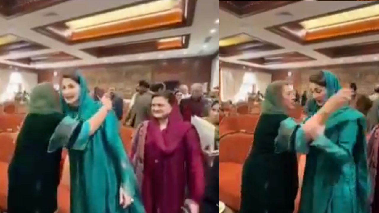 VIDEO: Maryam Nawaz pushes off fellow PMLN member, social media reacts
