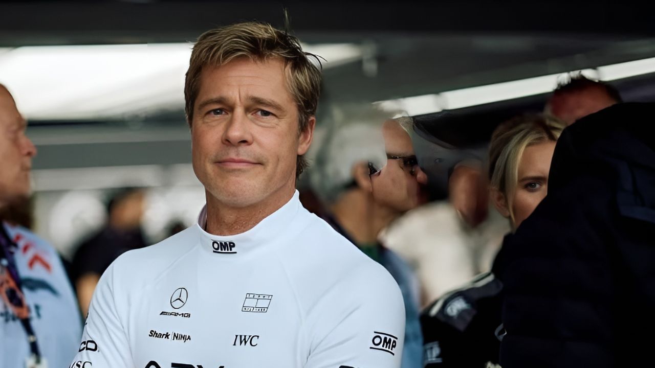 Brad Pitt at Silverstone for filming of F1 movie